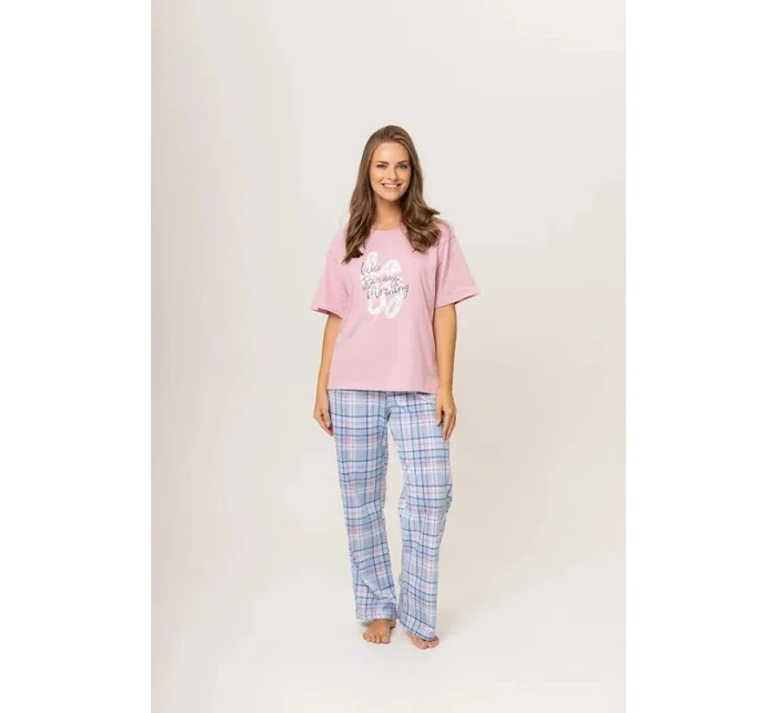 Dámske pyžamo 160/020 ružová s károm - Karol
