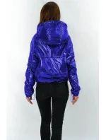 Světle modrá lesklá prošívaná dámská bunda s kapucí model 14764946 - S'WEST Světle modrá lesklá prošívaná dámská bunda s kapucí model 14764946 - S'WEST