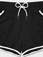 Dámske šortky s kontrastným lemovaním čierne (8K208-3)