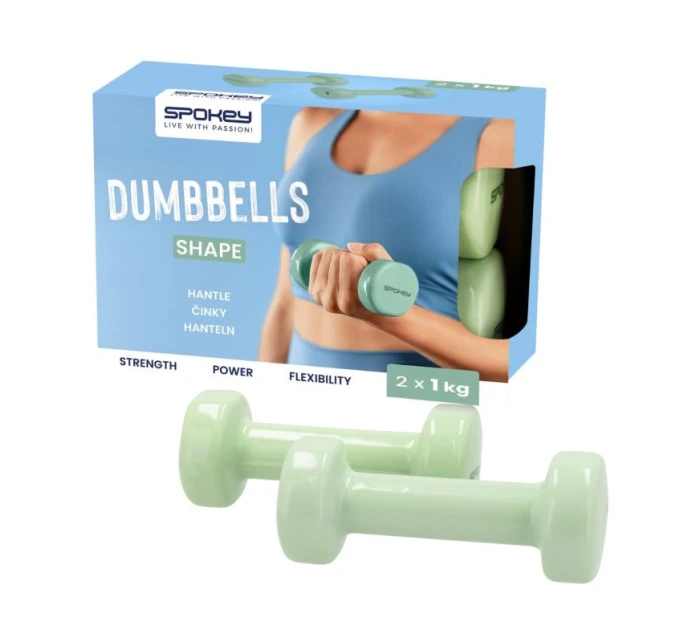 Spokey Shape 2x1 kg činky zelené 920918 Spokey Shape 2x1 kg činky zelené 920918