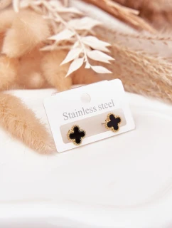 Náušnice ze nerezové oceli černo-zlaté