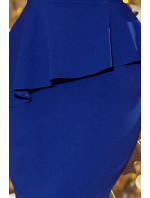 Šaty s rukávmi Numoco a volánom v páse - modré