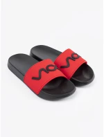 Pohodlné dámske ponožky na plochom podpätku Czarno-czerwony