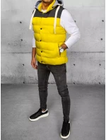 Pánská vesta s kapucí žlutá Dstreet model 21967492 - FashionStreet Pánská vesta s kapucí žlutá Dstreet model 21967492 - FashionStreet