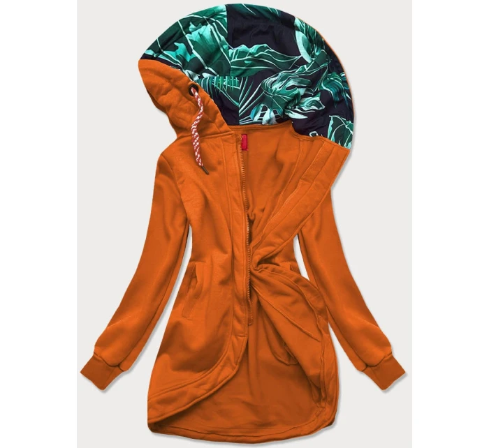 Dámska dlhá mikina na zips v karamelovej farbe (AMG815) Dámska dlhá mikina na zips v karamelovej farbe (AMG815)