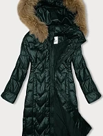 Dámska dlhá prešívaná bunda Glakate tmavozelená (LU-2203)