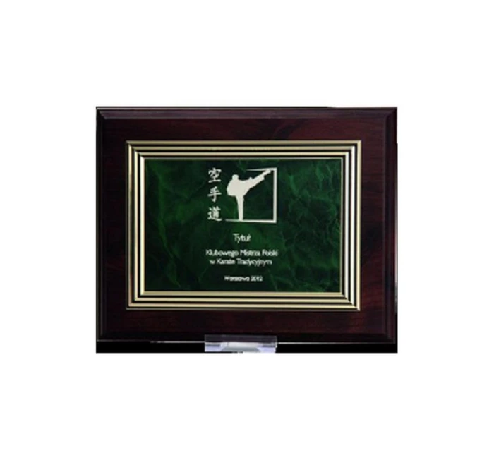 Plastový diplom s gravírovaním na zlatej doske