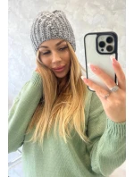 Veselá fleecová čiapka K225 sivá+grafitová Veselá fleecová čiapka K225 sivá+grafitová