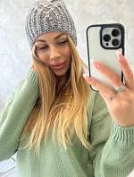 Veselá fleecová čiapka K225 sivá+grafitová