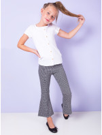 Dívčí kalhoty SP 8182.55 bílé a černé - FPrice