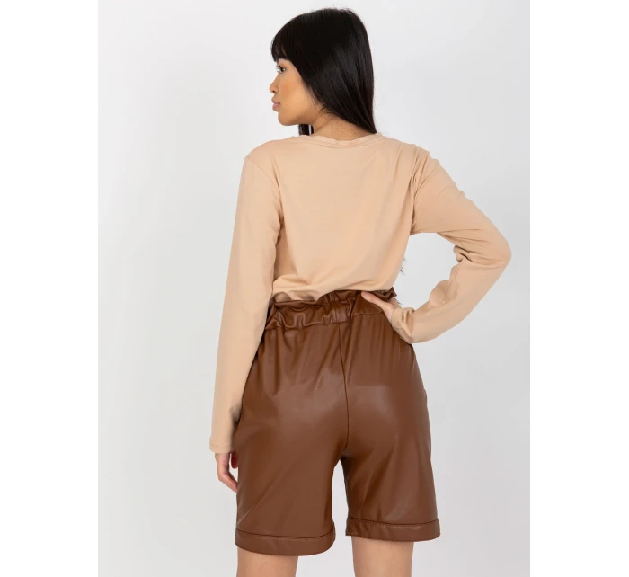 Šortky VI SN model 17857062 hnědá - FPrice Šortky VI SN model 17857062 hnědá - FPrice