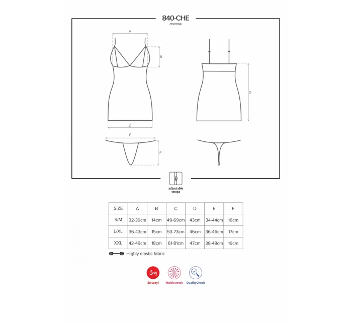 Smyslná košilka mise model 5721730 - Obsessive Smyslná košilka mise model 5721730 - Obsessive