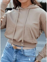 TRENDHOOD dámska mikina s kapucňou svetlohnedá FashionStreet BY1311