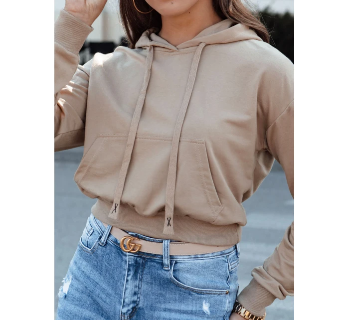 TRENDHOOD dámska mikina s kapucňou svetlohnedá FashionStreet BY1311
