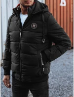 Pánská prošívaná zimní bunda s kapucí černá Dstreet model 21981098 - FashionStreet