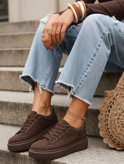 FashionStreet hnedé dámske tenisky ZY1372