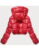 KRÓTKA KURTKA PUCHOWA CROP CZERWONA model 21243930 - HONEY WINTER