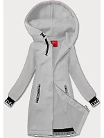 Světle šedá dlouhá dámská rozepínací mikina model 22360790 - LHD Světle šedá dlouhá dámská rozepínací mikina model 22360790 - LHD