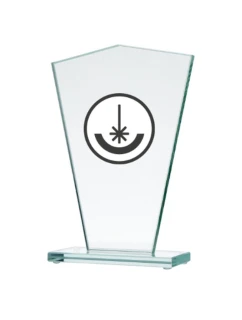 Trofeum szklane grawerowane