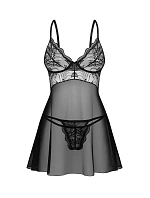 Dámska zvodná košieľka Perisia Babydoll black - Obsessive