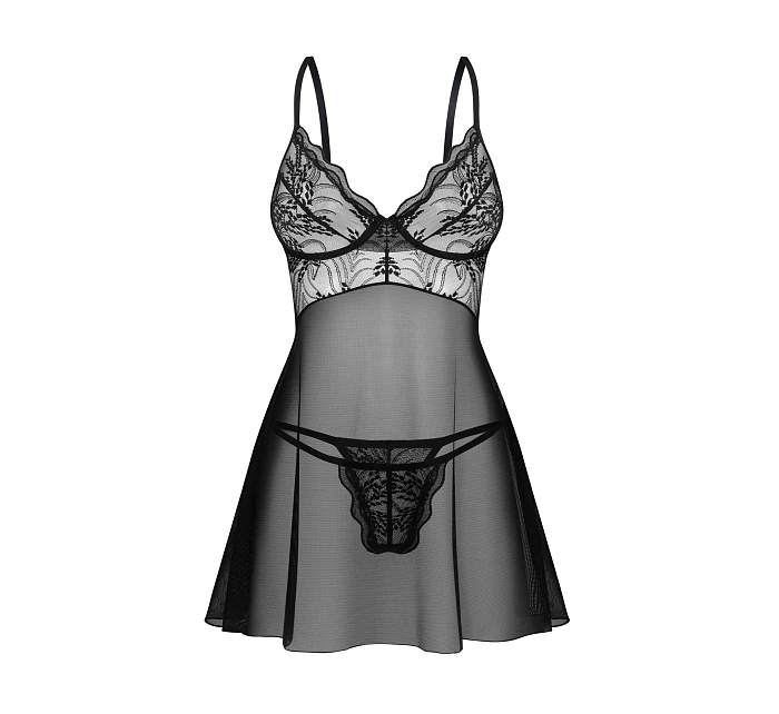 Dámska zvodná košieľka Perisia Babydoll black - Obsessive