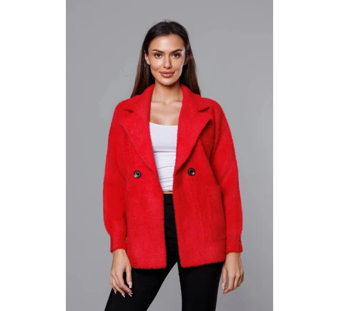 Krátký červený přehoz přes oblečení typu alpaka model 18059121 - MADE IN ITALY