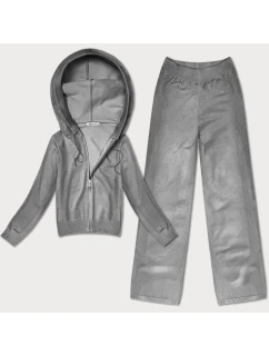 Šedý pletený dvojdielny set - mikina a nohavice (26C8803-2)