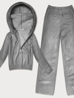Šedý pletený dvojdielny set - mikina a nohavice (26C8803-2)