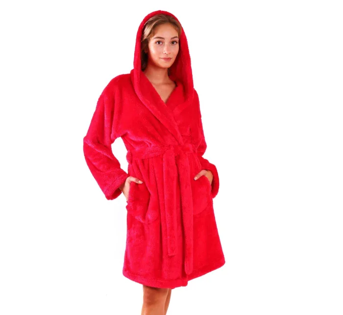 Dámsky župan Lilly extra s kapucňou 3/4 3320 jedna veľkosť červená - Vestis