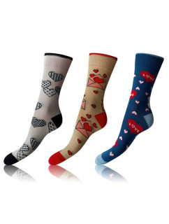 Zábavné bláznivé ponožky 3 páry CRAZY SOCKS 3x - BELLINDA - modré