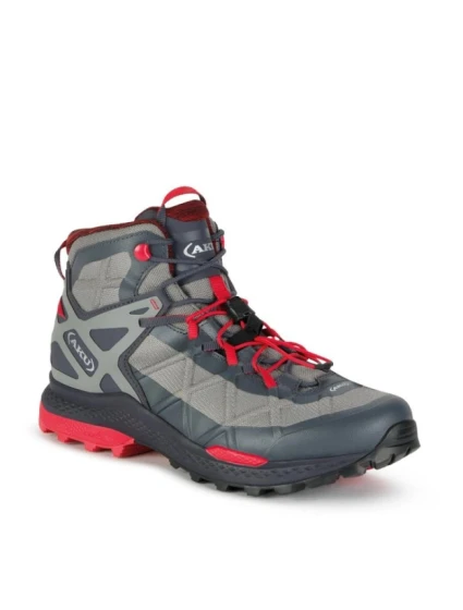 Aku pánska turistická členková obuv Rocket Gore-tex sivá červená