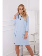 Šaty s kapucňou modré Šaty s kapucňou modré