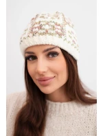 Dámská zimní vlněná čepice s ozdobnými krystalky K399 černá