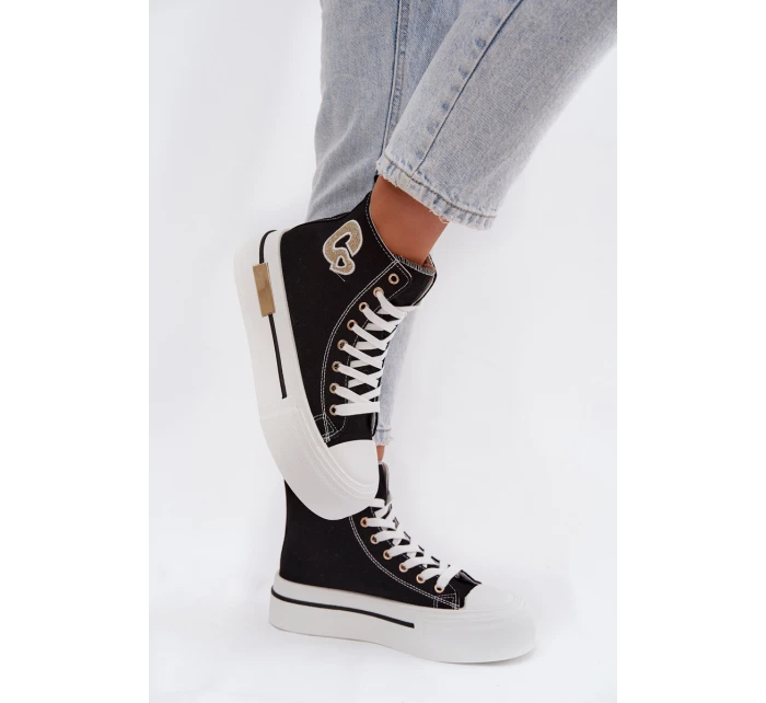 Dámské tenisky na platformě Černé Meloria