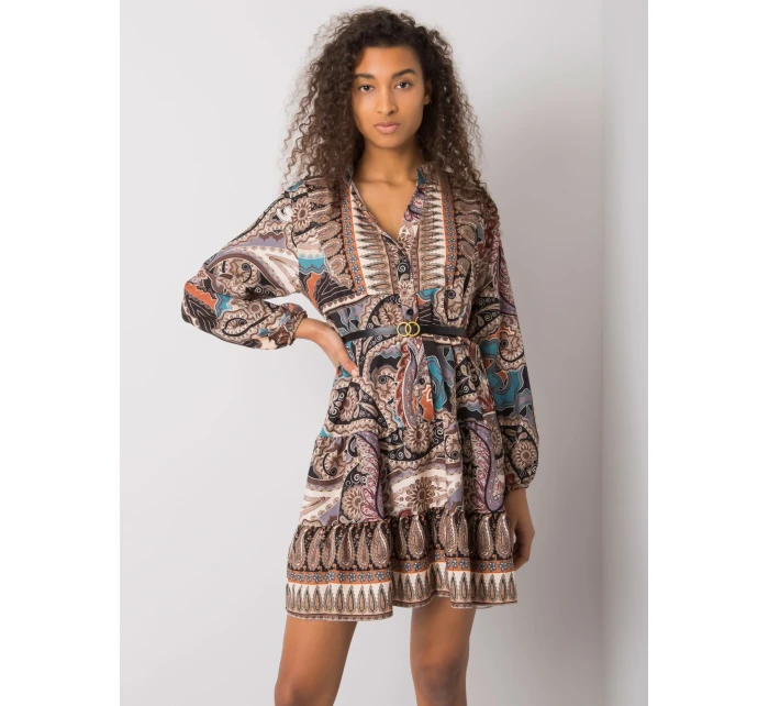 Šaty DHJ SK 15053.61 čierna a béžová Šaty DHJ SK 15053.61 čierna a béžová