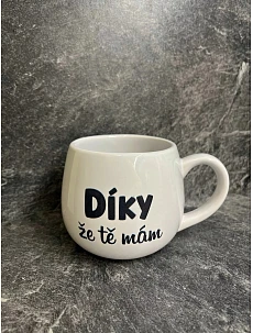 Hrnček „Ďakujem, že ťa mám“ – biely keramický hrnček 300 ml