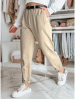 Dámské kalhoty chinos s páskem latte Dstreet model 21986257 - FashionStreet