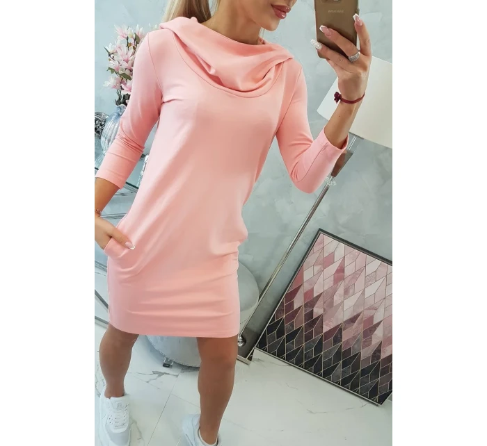 Šaty s kapucí a kapsami meruňková Šaty s kapucí a kapsami meruňková