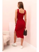 Dámsky top a vrúbkovaná sukňa Burgundy