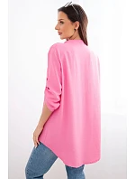 Blúzka s dlhším zadným dielom ružová