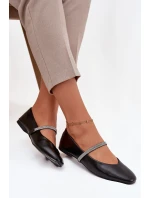 Dámské baleríny s lesklými pásky černé Ilirene Dámské baleríny s lesklými pásky černé Ilirene
