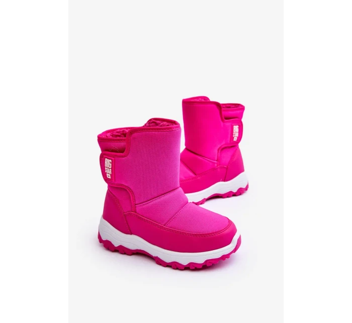 Dětské zateplené sněhule na suchý zip Pink Big Star Dětské zateplené sněhule na suchý zip Pink Big Star