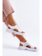 Dámske športové sandále s hrubou podrážkou, biele Deinaleia