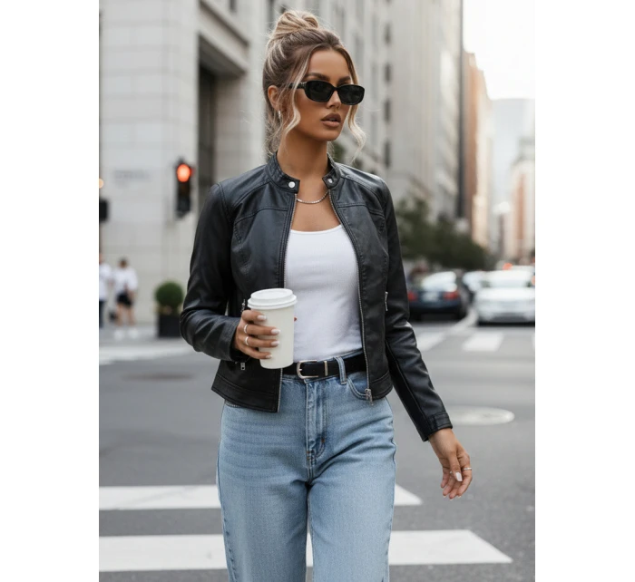 Dámska kožená bunda TIFANNY black FashionStreet TY4548