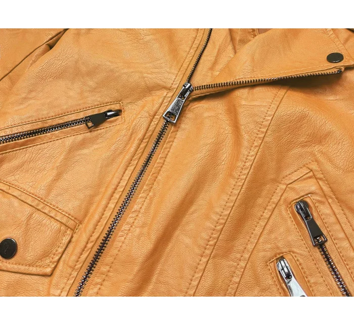 Dámská bunda ramoneska v hořčicové barvě model 18059241 - Forget me not FASHION