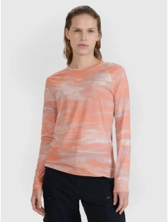 Dámske rýchloschnúce cyklistické tričko s dlhým rukávom 4F 4FWSS25TFLOF344-70A