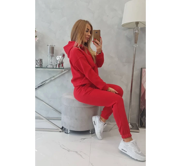 Souprava s podšívkou a zavazováním na červená model 18747973 - K-Fashion Souprava s podšívkou a zavazováním na červená model 18747973 - K-Fashion