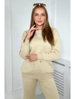 Svetr set Mikina + Kalhoty tmavě béžová Svetr set Mikina + Kalhoty tmavě béžová