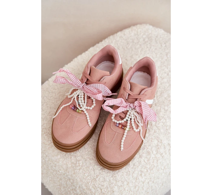 Dámské Tenisky Na Platformě S Ozdobami Růžové model 21688410 - Boto Dámské Tenisky Na Platformě S Ozdobami Růžové model 21688410 - Boto