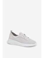 Dámské Kožené Sportovní Boty model 21691334 Bílé - VINCEZA